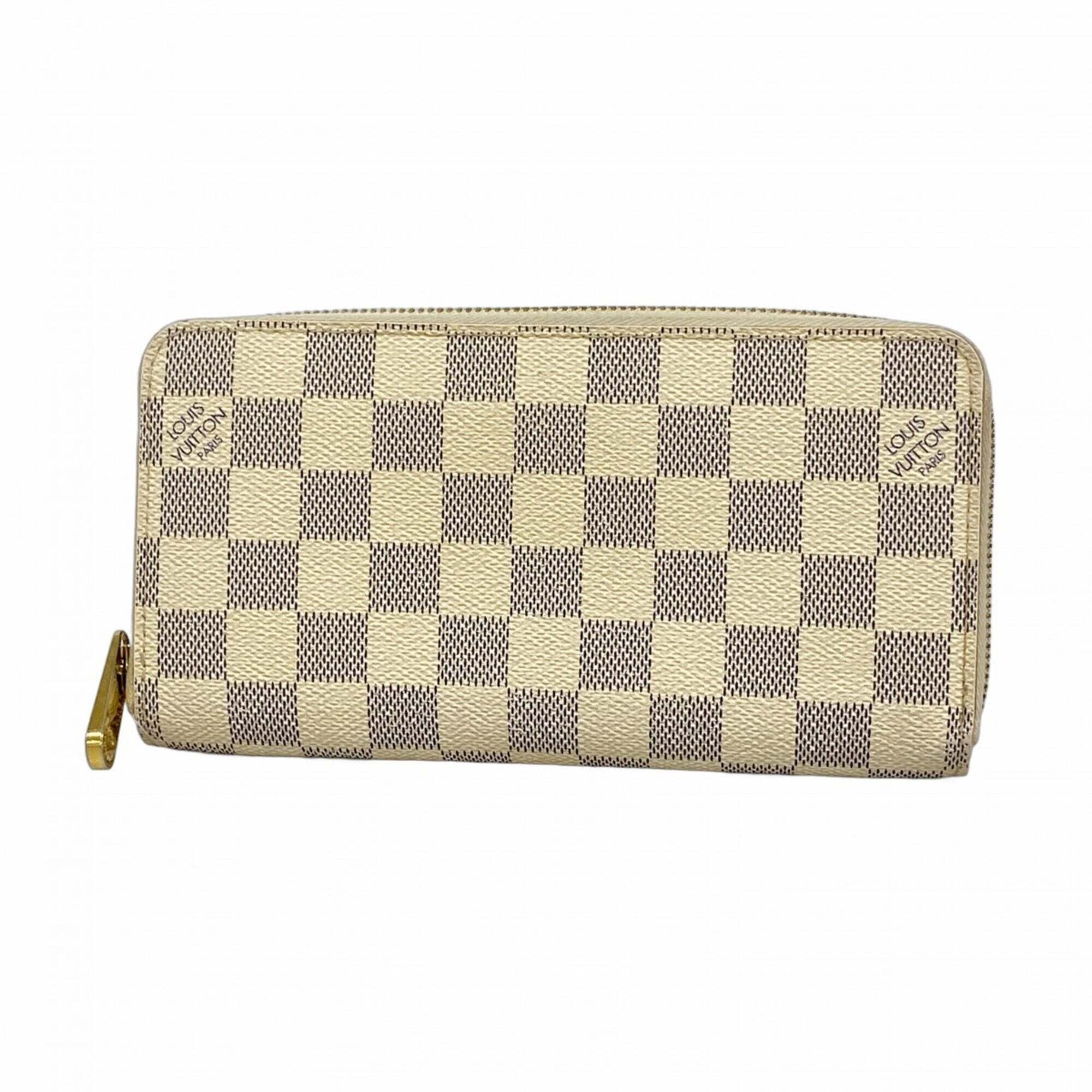 Louis Vuitton Damier Azur Zippy Wallet N60019 White Women's Long